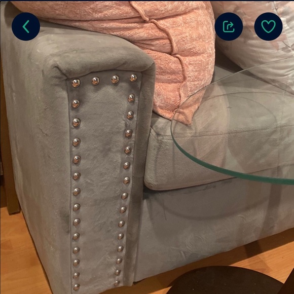 Gray, suede couches - Picture 3 of 5